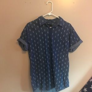 Pineapple Short Sleeve Button Up